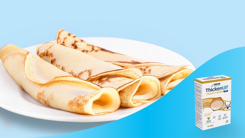 Pannenkoeken met een doos ThickenUP Instant Cereal