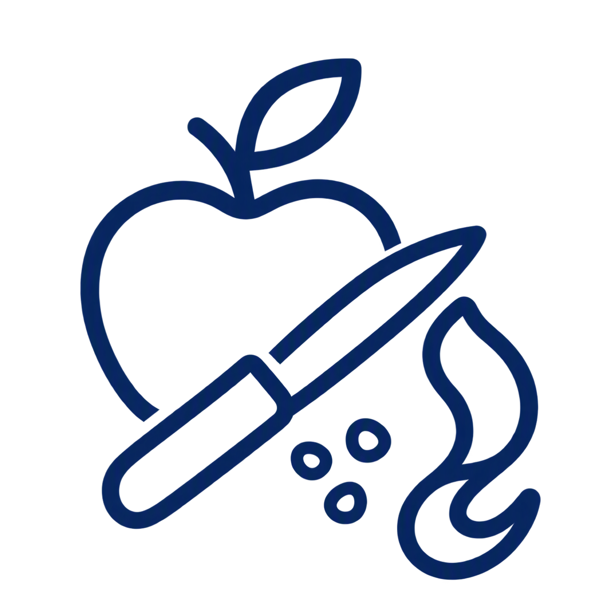 Appel, mes en groenteschillen